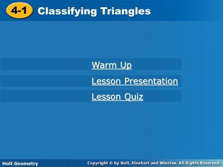 Classifying Triangles