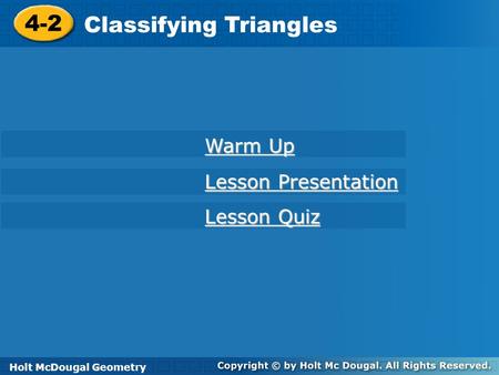 Classifying Triangles