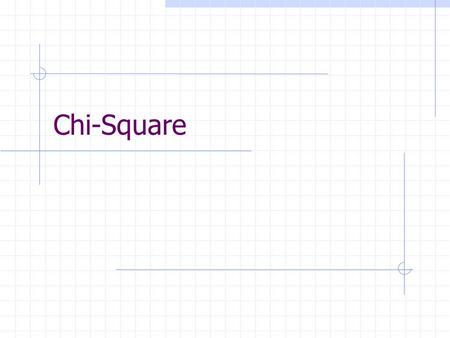 Chi-Square. All the tests we’ve learned so far assume that our data is normally distributed z-test t-test We test hypotheses about parameters of these.