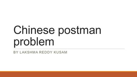 Chinese postman problem