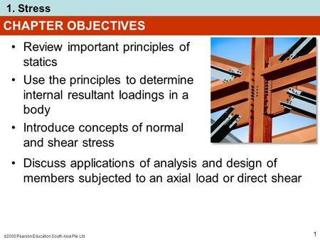 CHAPTER OBJECTIVES Review important principles of statics