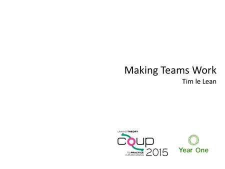 Making Teams Work Tim le Lean. Any questions? Type & the MBTI Extraversion and Introversion ‘E’ & ‘I’ in management roles Discussion Reflection Wrap up.