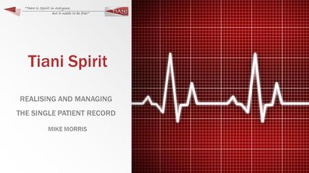 Tiani Spirit REALISING AND MANAGING THE SINGLE PATIENT RECORD MIKE MORRIS.