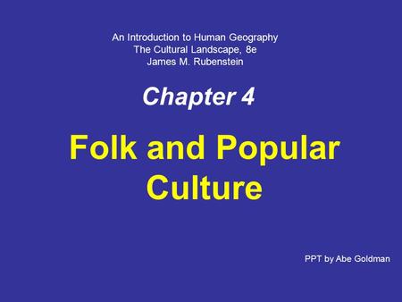 Folk and Popular Culture