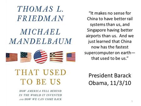 “It makes no sense for China to have better rail systems than us, and Singapore having better airports than us. And we just learned that China now has.