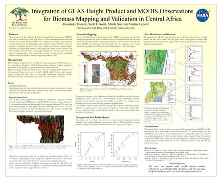 Biomass Mapping The set of field biomass training data and the MODIS observations were used to develop a regression tree model (Random Forest). Biomass.