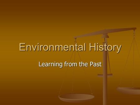 Environmental History