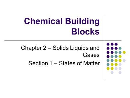 Chemical Building Blocks