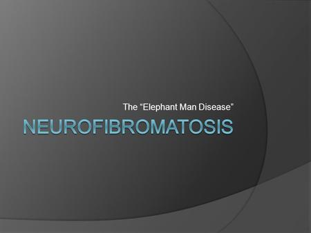 The “Elephant Man Disease”. What Causes Neurofibromatosis?  Neurofibromatosis is caused by tumors that grow along nerves in the body.  Tumors that grow.