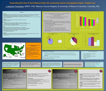 ABSTRACT Background: In late 2003, a group of Centers for Disease Control and Prevention/National Program of Cancer Registries (CDC/NPCR) staff and faculty/staff.