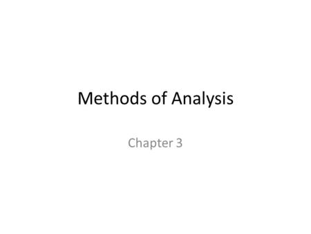 Methods of Analysis Chapter 3. Introduction We are now prepared to apply Ohm’s law and Kirchhoff’s laws to develop two powerful techniques for circuit.