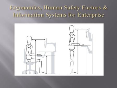  Ergonomics is “the art and science of reducing physical discomfort while maximizing productivity”.  A way of studying your work environment, the kind.