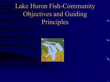 Lake Huron Fish-Community Objectives and Guiding Principles.