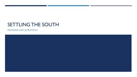 SETTLING THE SOUTH ROANOKE AND JAMESTOWN. STARTER – AUGUST 28TH  Would you have migrated to Colonial America? When is migration a good move?