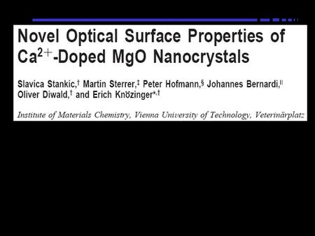 Points of Interest Synthesis Crystallography Physical Properties.