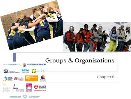 Groups & Organizations Chapter 6. Groups  Social group: collection of people who interact frequently, share a sense of belonging, and have a feeling.