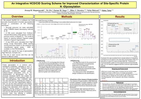 Acknowledgements This work is supported by NSF award DBI-0642897, and National Center for Glycomics and Glycoproteomics, funded by NIH/NCRR grant 5P41RR018942.