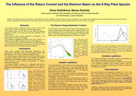 The Influence of the Return Current and the Electron Beam on the X-Ray Flare Spectra Elena Dzifčáková, Marian Karlický Astronomical Institute of the Academy.