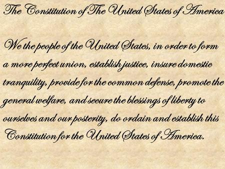 The Constitution of The United States of America