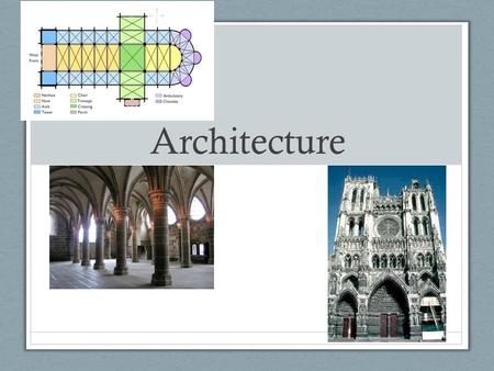 Architecture. Cathedrals Tall, grand stone church France- Gothic style (1200) Built in the shape of a cross.
