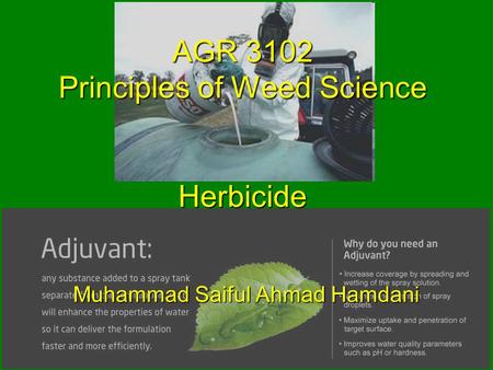 AGR 3102 Principles of Weed Science Herbicide