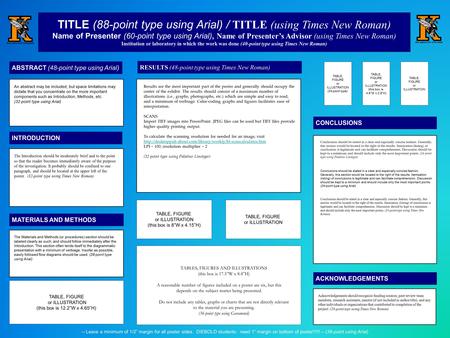 TITLE (88-point type using Arial) / TITLE (using Times New Roman) Name of Presenter (60-point type using Arial), Name of Presenter’s Advisor (using Times.