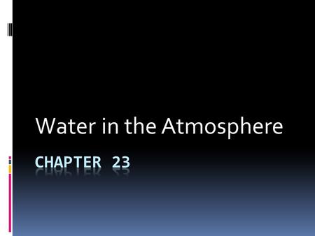 Water in the Atmosphere