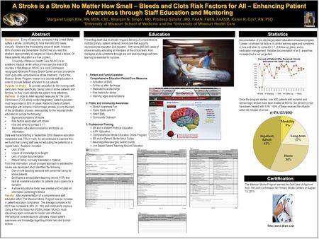 A Stroke is a Stroke No Matter How Small  Bleeds and Clots Risk Factors for All  Enhancing Patient Awareness through Staff Education and Mentoring A.