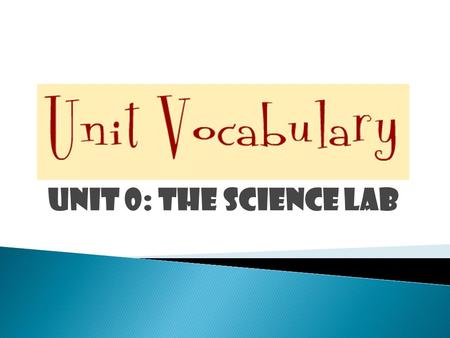 UNIT 0: the science lab. Who? [Quién] When? [Cuándo]