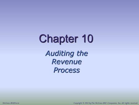 Auditing the Revenue Process