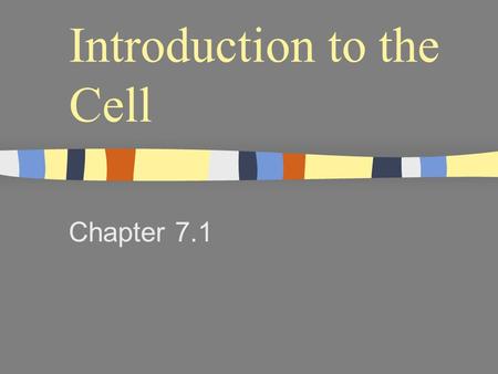 Introduction to the Cell Chapter 7.1. Introduction to the Cell Cell- smallest unit of matter that can carry on all of the processes of life Hooke and.