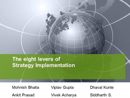 The eight levers of Strategy Implementation