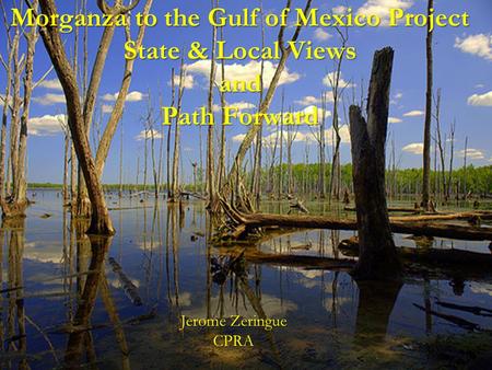 Morganza to the Gulf of Mexico Project State & Local Views and Path Forward Jerome Zeringue CPRA.