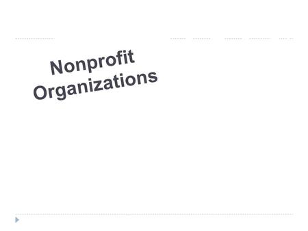 Nonprofit Organizations