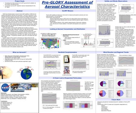 Sponsors: National Aeronautics and Space Administration (NASA) NASA Goddard Space Flight Center (GSFC) NASA Goddard Institute for Space Studies (GISS)