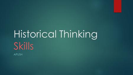 Historical Thinking Skills