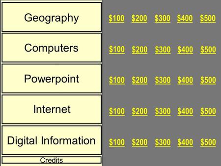 Geography Computers Powerpoint Internet Digital Information $500$400$300$200$100 $500$400$300$200 $100 $500$400$300$200$100 $500$400$300$200$100 $500$400$300$200$100.