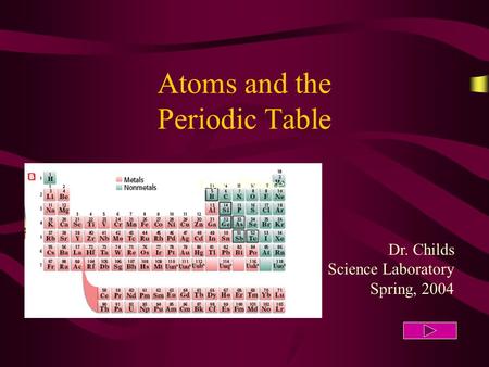 Atoms and the Periodic Table Dr. Childs Science Laboratory Spring, 2004 Cote d'Ivoire.