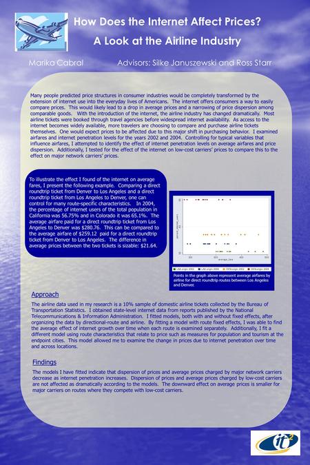 How Does the Internet Affect Prices? A Look at the Airline Industry Marika CabralAdvisors: Silke Januszewski and Ross Starr Approach The airline data used.