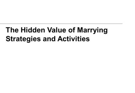 The Hidden Value of Marrying Strategies and Activities.