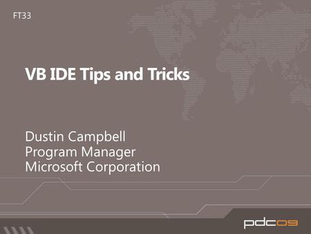 demo Code Like the Wind with Microsoft Visual Basic 2010 – Petree Hall D November 18, 13:00 - 13:45 – Petree Hall D Lucian Wischik Microsoft.