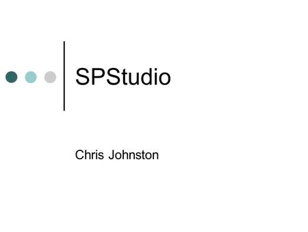 SPStudio Chris Johnston. What? SPStudio Tool to gather 3D data from digital photographs. Stereo Photogrammetry Give a computer depth perception. Stereo.