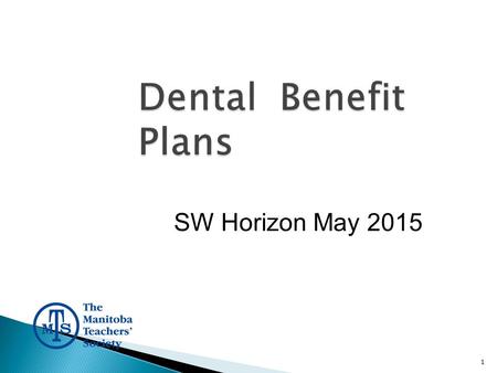 1 Dental Benefit Plans SW Horizon May 2015.  How Does the Dental Plan Work?  What Are the Benefits?  How Much Does it Cost? 2.