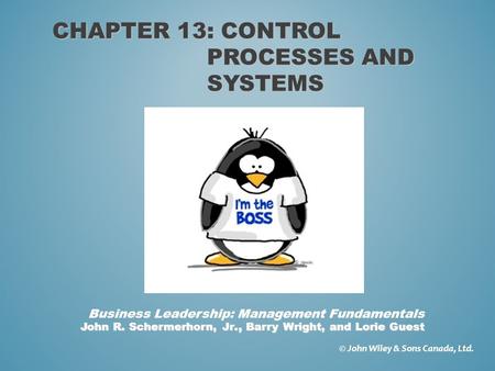 Chapter 13: Control processes and systems