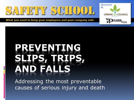 Addressing the most preventable causes of serious injury and death.