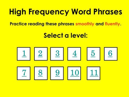 High Frequency Word Phrases