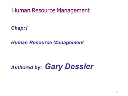 Human Resource Management