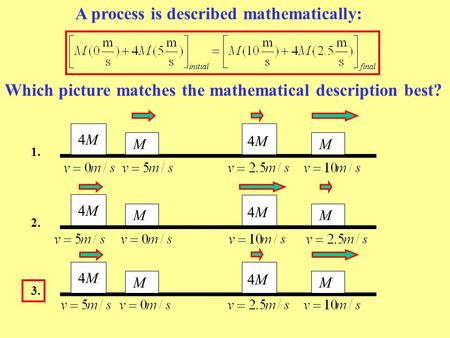 A process is described mathematically: 4M4M M M 4M4M 1. 4M4M M M 4M4M 3. 4M4M M M 4M4M 2. Which picture matches the mathematical description best?