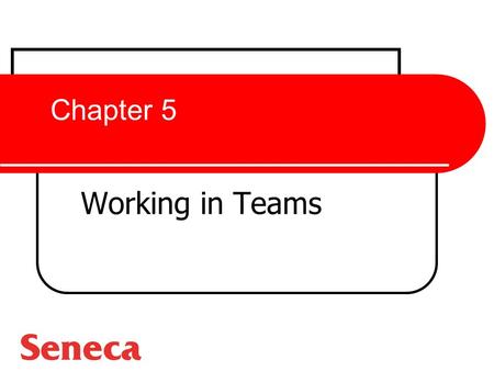 Chapter 5 Working in Teams. Teams vs. Groups: What’s the Difference? Groups Two or more individuals, interacting and interdependent, who have a stable.