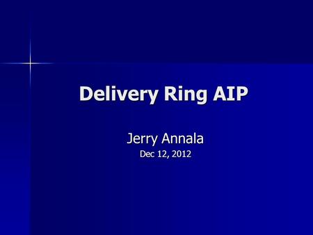 Delivery Ring AIP Jerry Annala Dec 12, 2012. µ Scope Beam line aperture improvements Beam line aperture improvements Beam line power supply upgrades Beam.